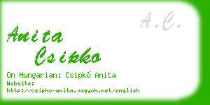anita csipko business card